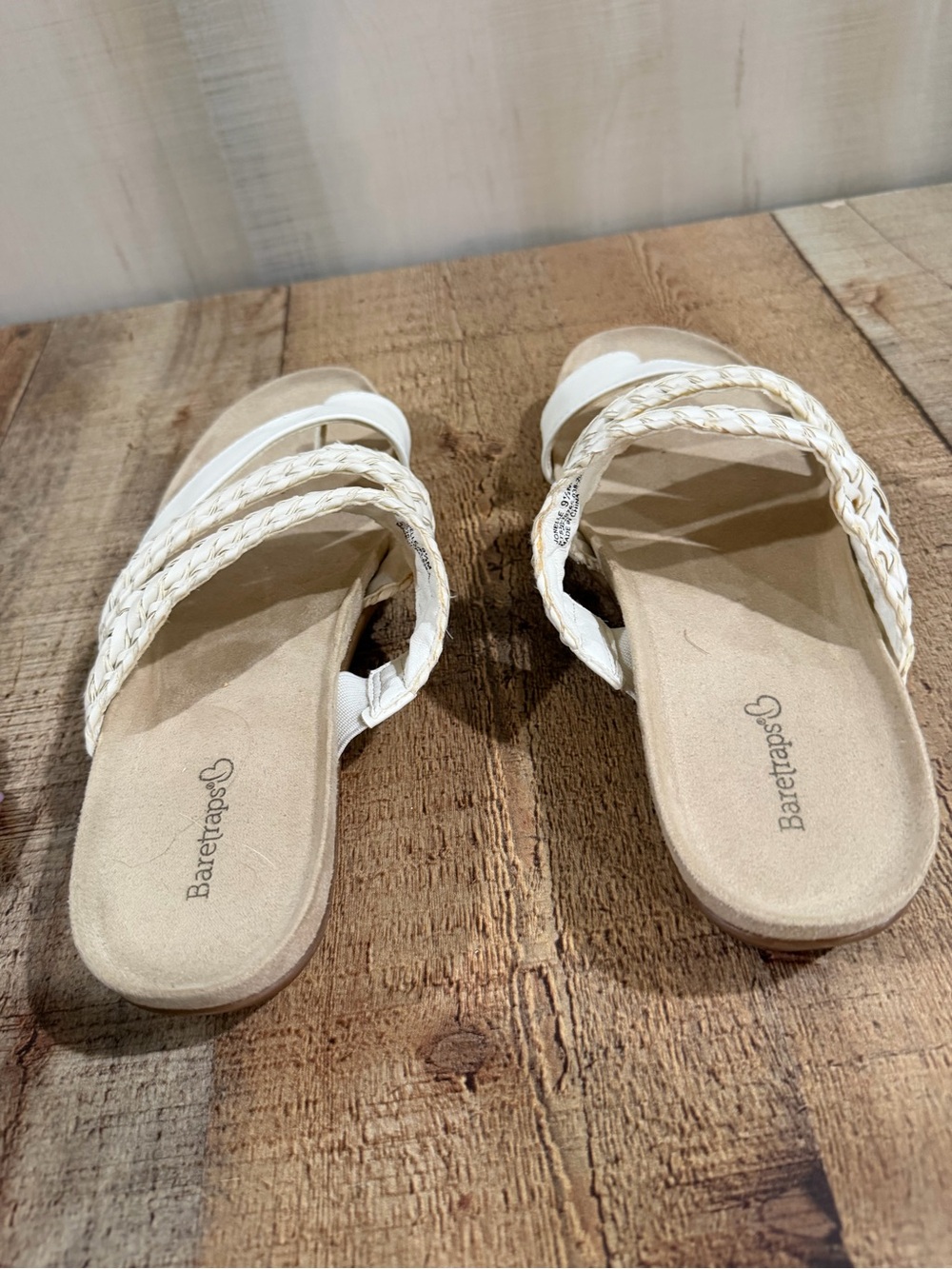 BareTraps Off-White Braided Slide Sandals Size 9.5 - Picture 3 of 8